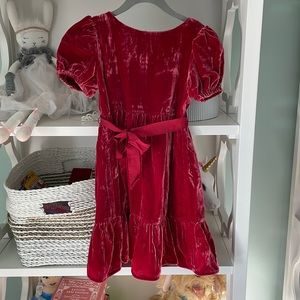 JCrew Girls Velvet dress with bow